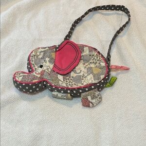 Elephant Shaped Crossbody Bag with Pink Accents